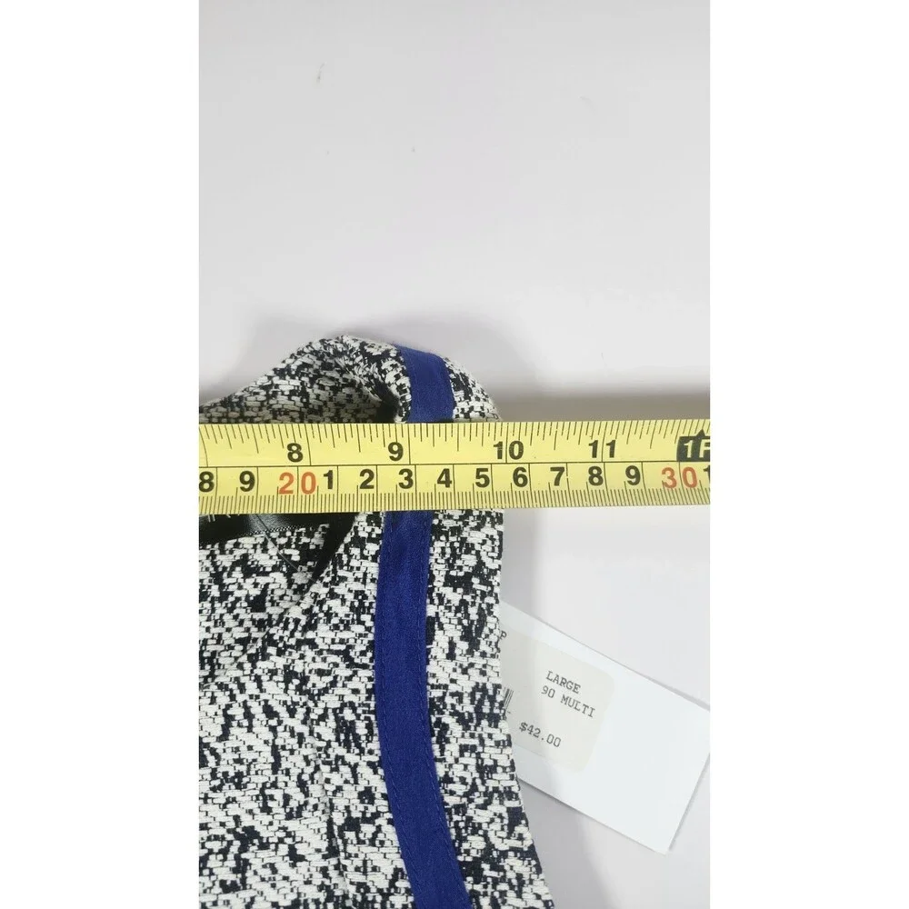 Heart Beeps 2 Pc Vest & Skirt Set Size L Black & White Speckle W Blue Stripe NWT